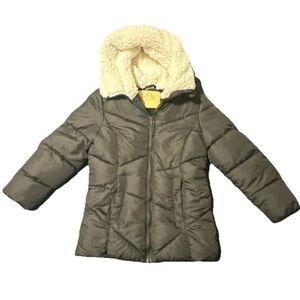 Thereabouts Girls S (7/8) Fleece Lined Hooded Puffer Coat Cozy Winter Casual